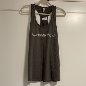 Racerback Gray "Awesome. Wow!" Teeshirt